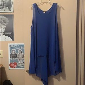 Light weight sheer blue top